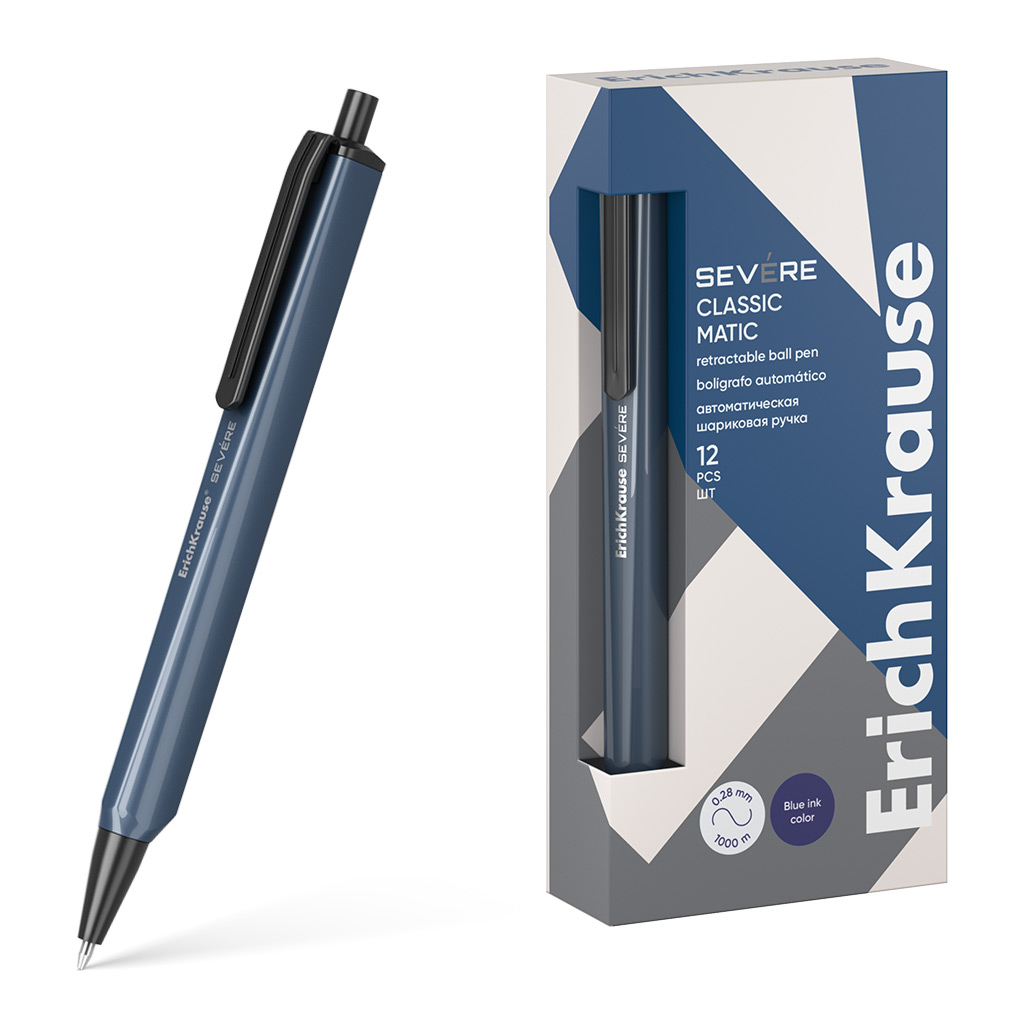 

Ручка шариковая автоматическая синяя 0,7мм Severe Matic Classic ERICH KRAUSE 61098