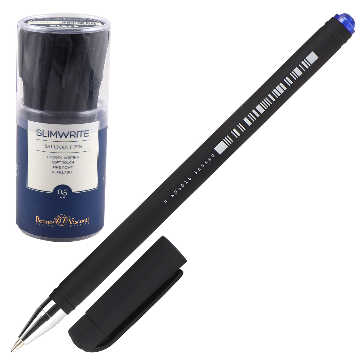 

Ручка шариковая синяя 0,5мм SlimWrite. Black BRUNO VISCONTI 20-0009