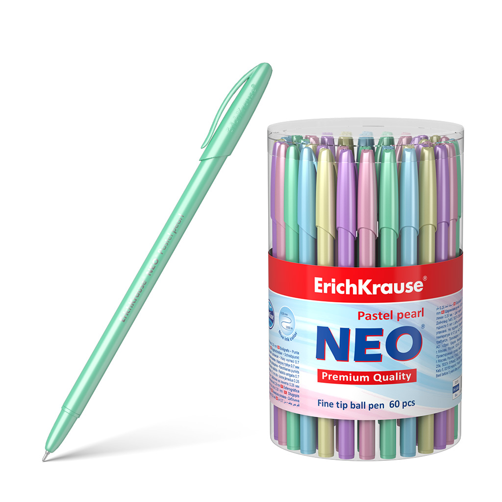 

Ручка шариковая синяя 0,7мм Neo Stick Pastel pearl ассорти ERICH KRAUSE 55380