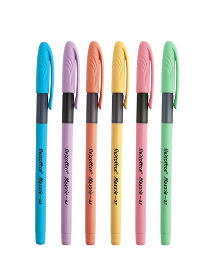 

Ручка шариковая синяя 0,5мм Maxxie ассорти корпус FLEXOFFICE FO-GELB035 MIX BLUE