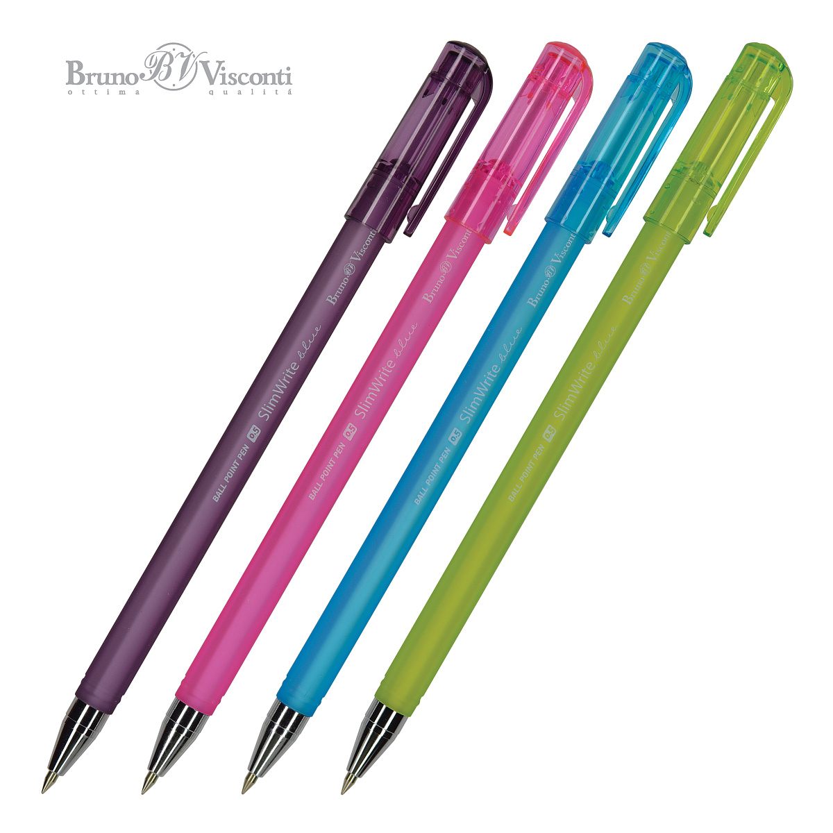 

Ручка шариковая синяя 0,5мм SlimWrite. Creative ассорти BRUNO VISCONTI 20-0019