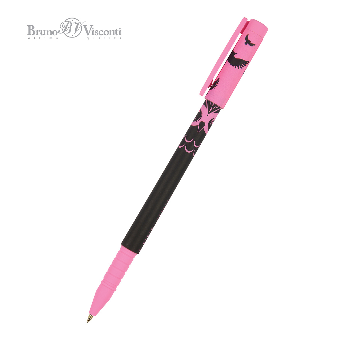 

Ручка шариковая синяя 0,5мм FunWrite. Взгляд зверя черная сова soft touch BRUNO VISCONTI 20-0212/46