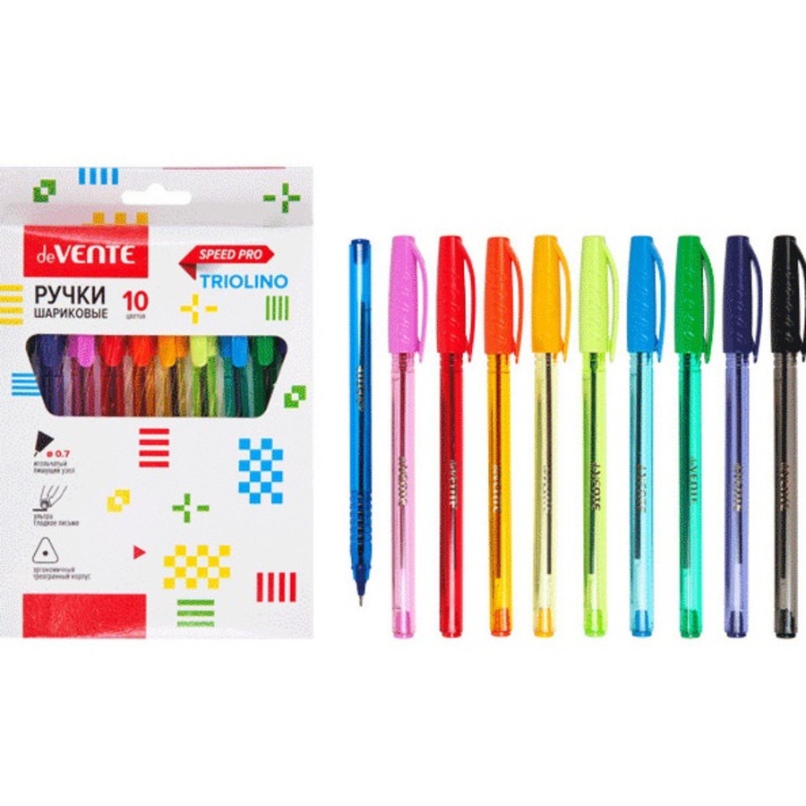 

Ручка шариковая Набор 10цв 0,7мм Speed Pro Triolino Translucent масл.осн.трехгр. 5073110