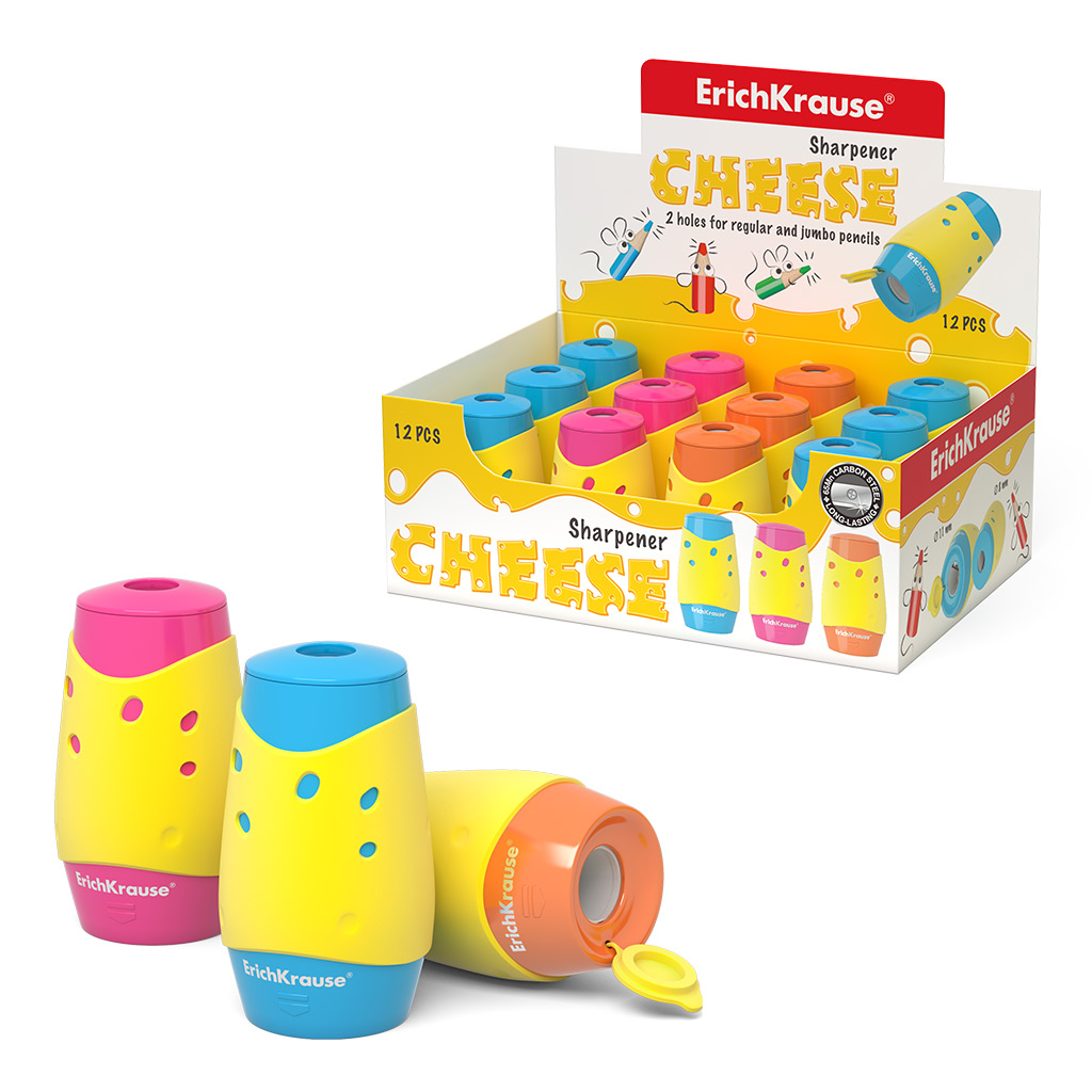 

Точилка 2отв. пластик контейнер Cheese ERICH KRAUSE 50143