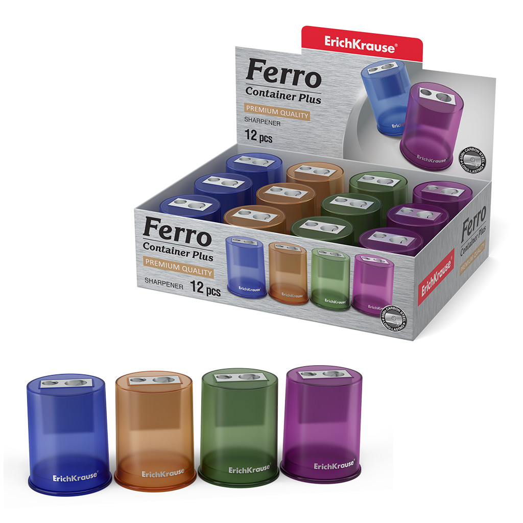 

Точилка 2отв. металл контейнер Ferro Container Plus ассорти ERICH KRAUSE 56037