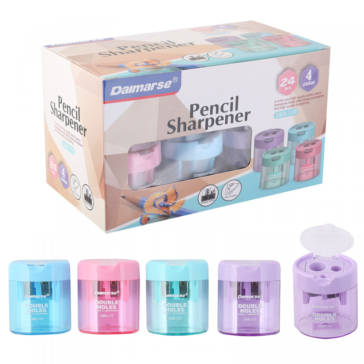 

Точилка 2отв. пластик контейнер Daimarse 3 вида Кокос 213153