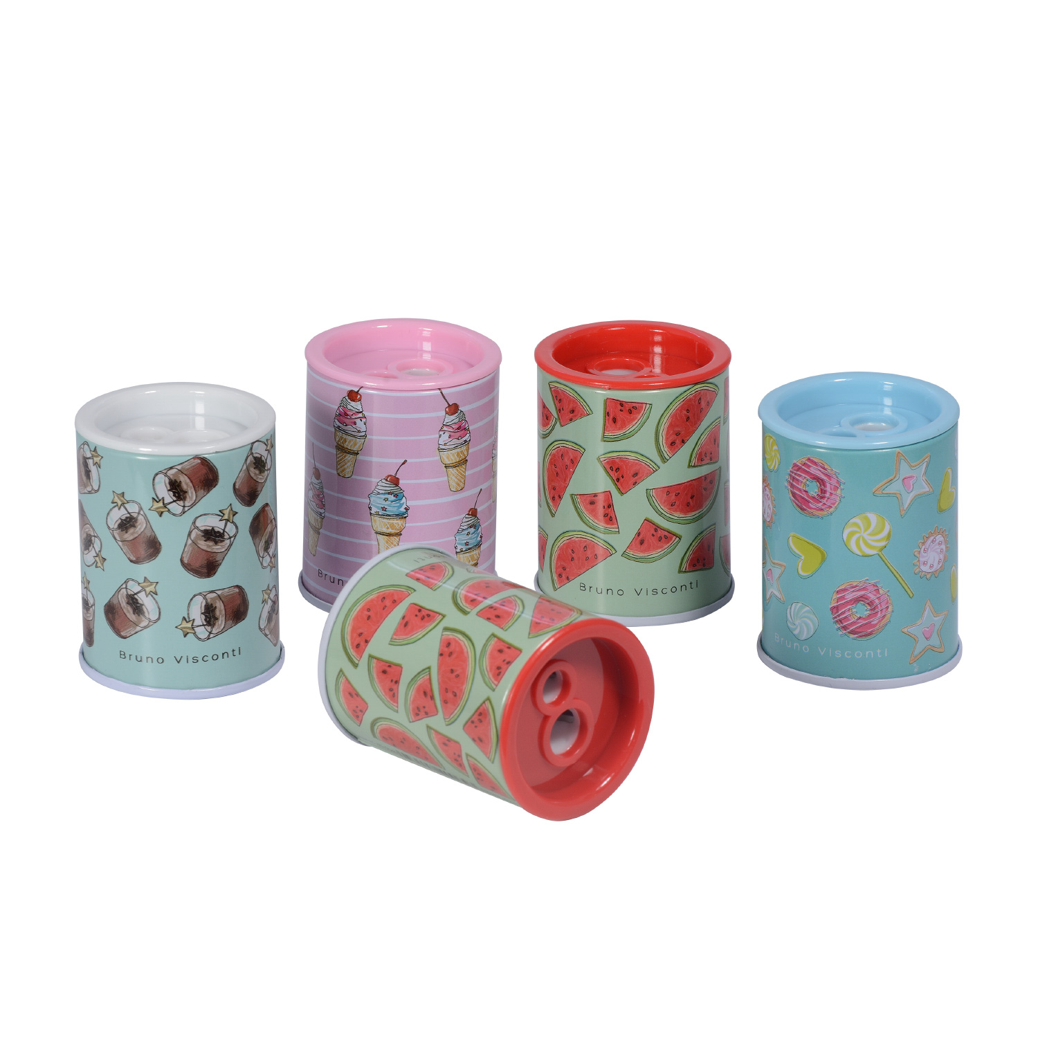 Точилка 2отв металл контейнер HappySharp ассорти BRUNO VISCONTI 35-0040 108₽