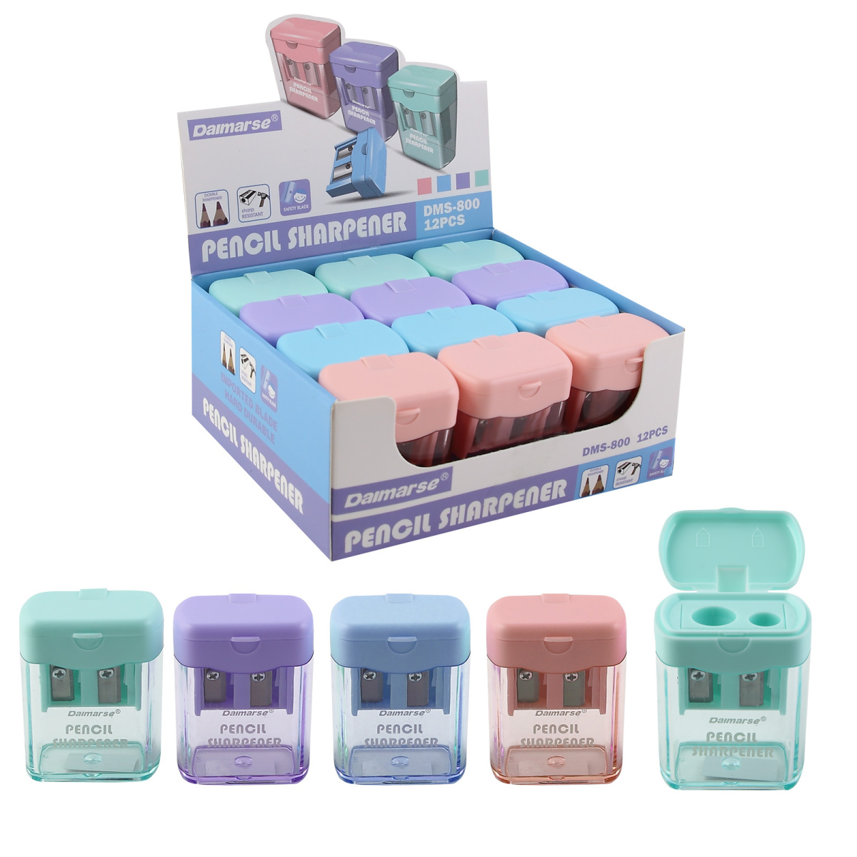 

Точилка 2отв. пластик контейнер Daimarse ассорти Кокос 242194