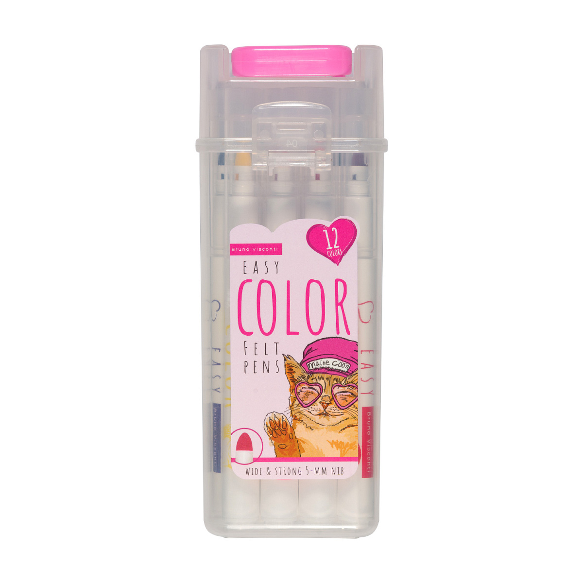 

Фломастеры 12цв утолщенные пласт. пенал Easycolor BRUNO VISCONTI 32-0052