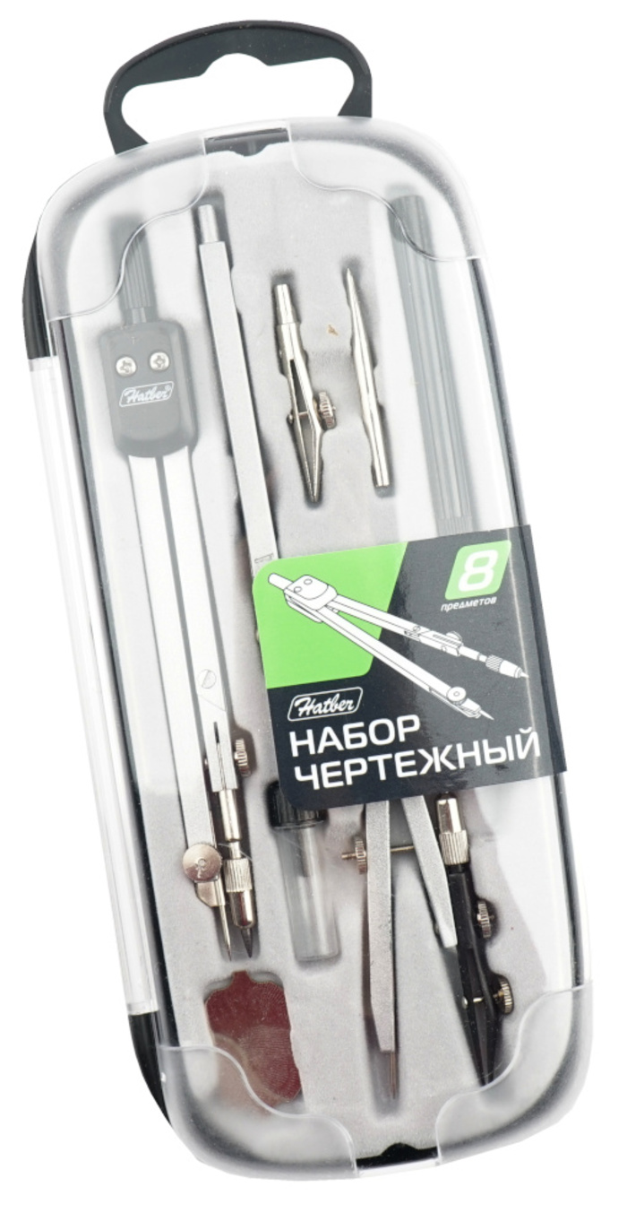 

Набор чертежный 8пр. пласт.пенал HATBER DCg_00008