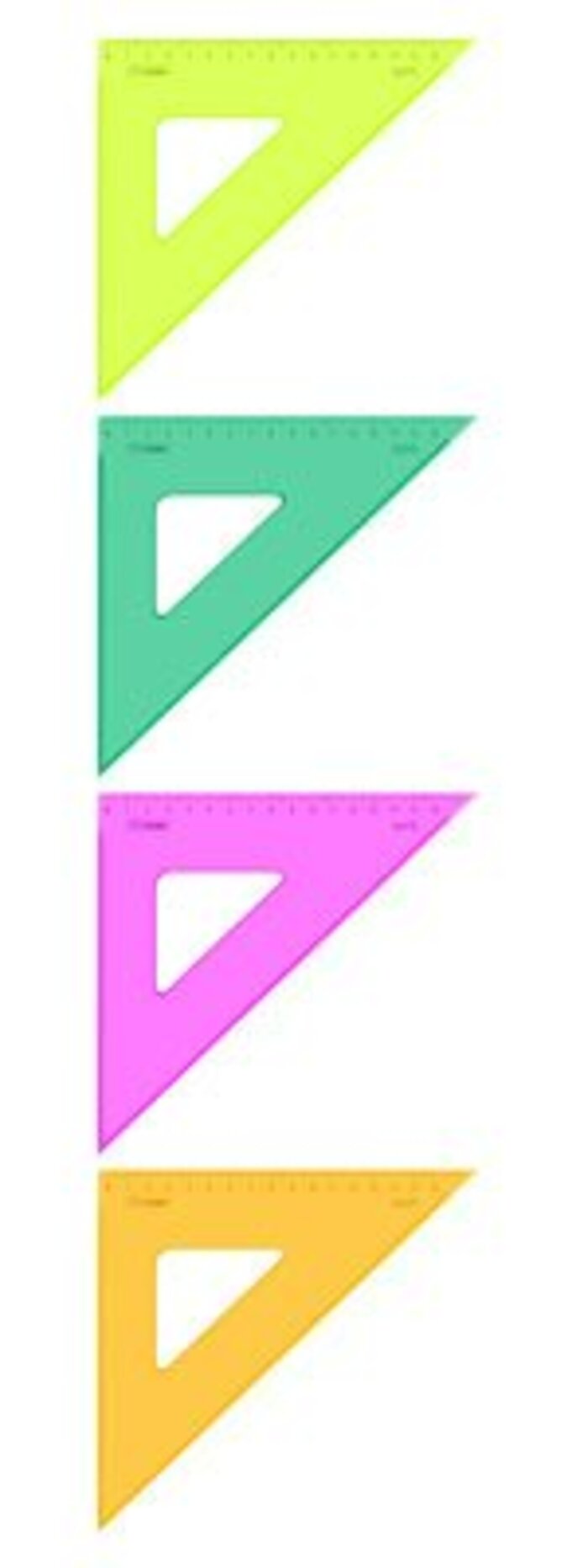 

Треугольник пластик 16см 45° Neon cristal цветной ассорти СТАММ ТК57/ТК570