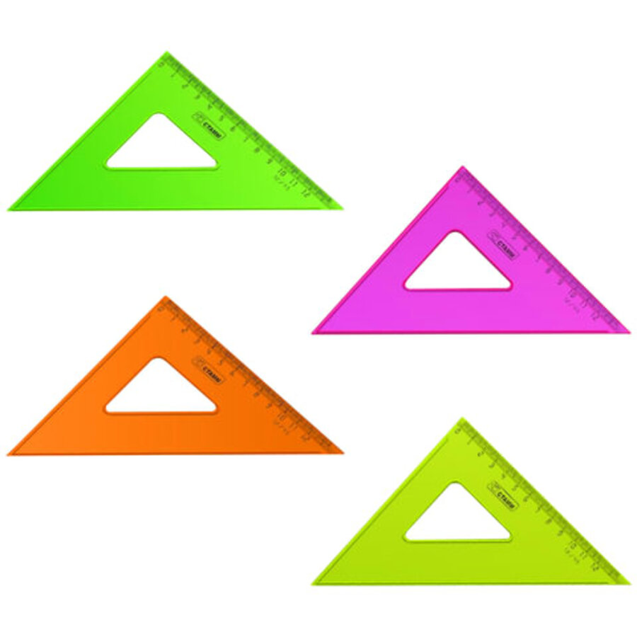 

Треугольник пластик 12см 45° Neon Cristal прозрачный 4цв СТАММ ТК44