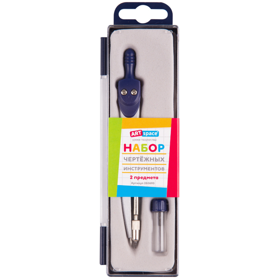 

Циркуль металл 11,5см с грифелем пласт.пенал ARTSPACE 260693