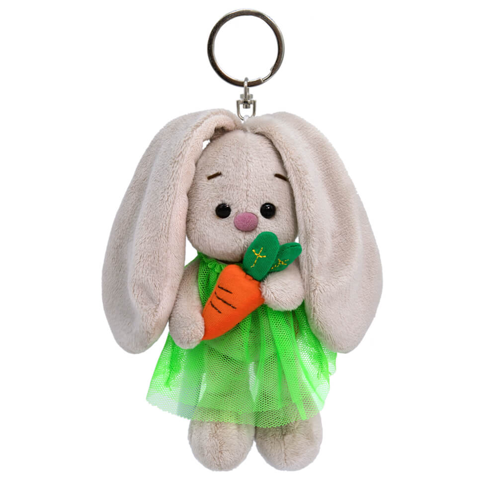 

Брелок 14см BUDI BASA accessories Зайка Ми В зеленом платье, с морковкой