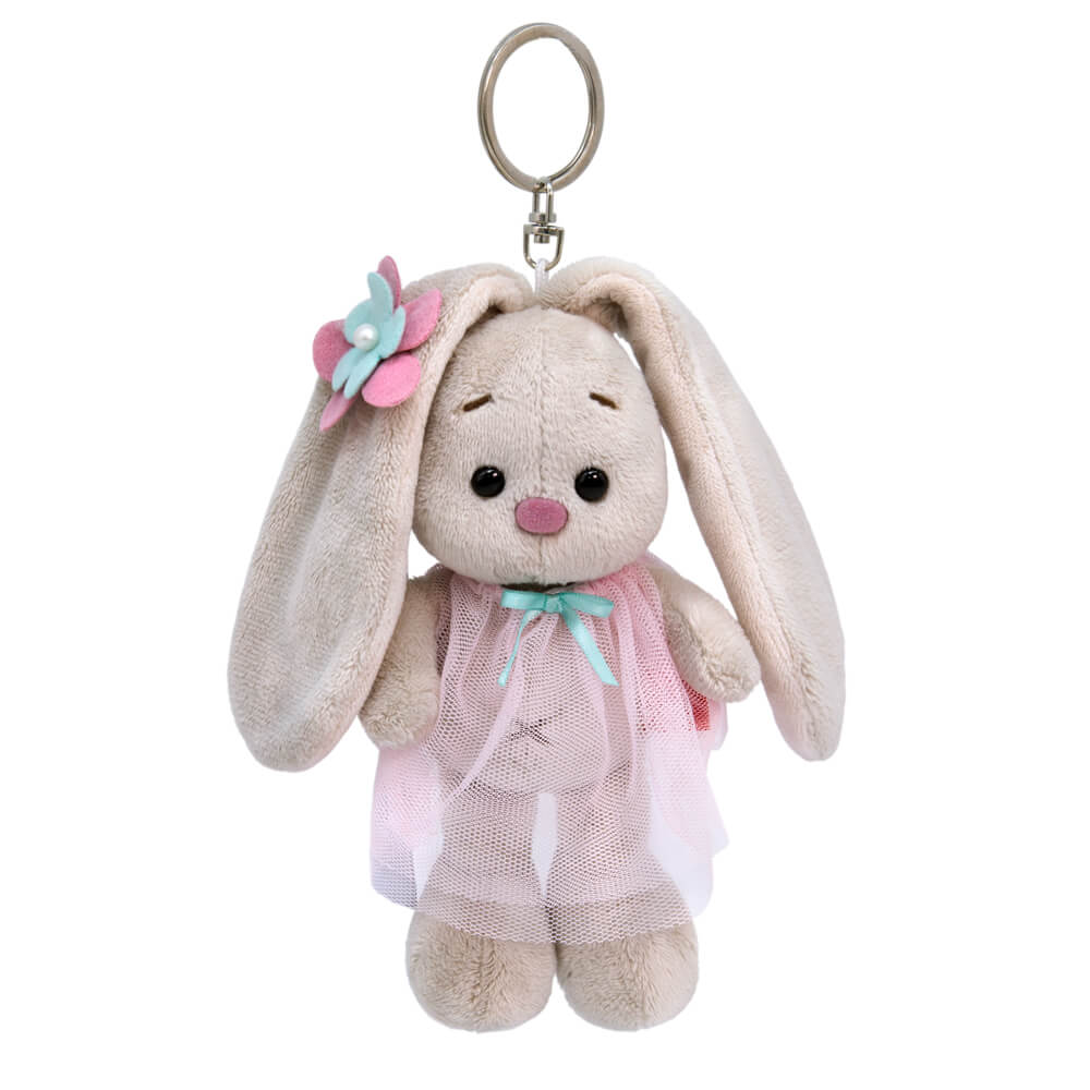 

Брелок 14см BUDI BASA accessories Зайка Ми в розовом платье и с цветочком