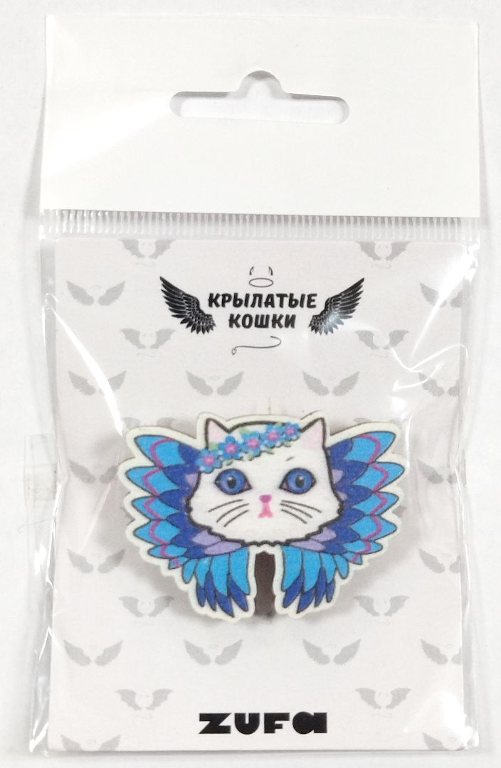 Значок деревянный Ангел голубой 90₽