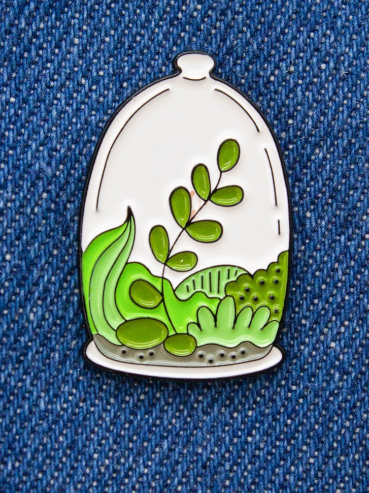 

Значок металлический Florarium leaf
