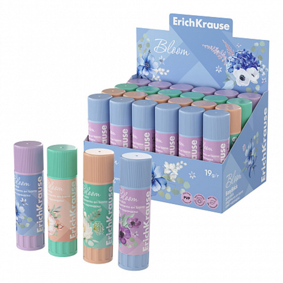 

Клей карандаш 19г PVP EasyStick Pastel Bloom ассорти ERICH KRAUSE 60914
