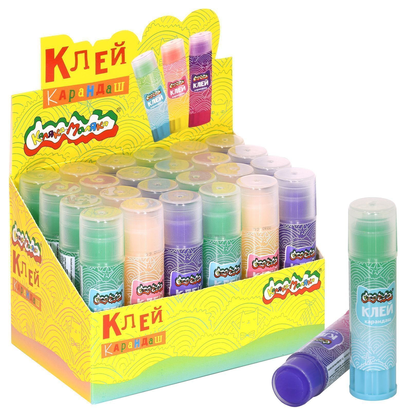 Клей карандаш 15г PVP цветной прозрачный КАЛЯКА-МАЛЯКА ККПКМ15 84₽