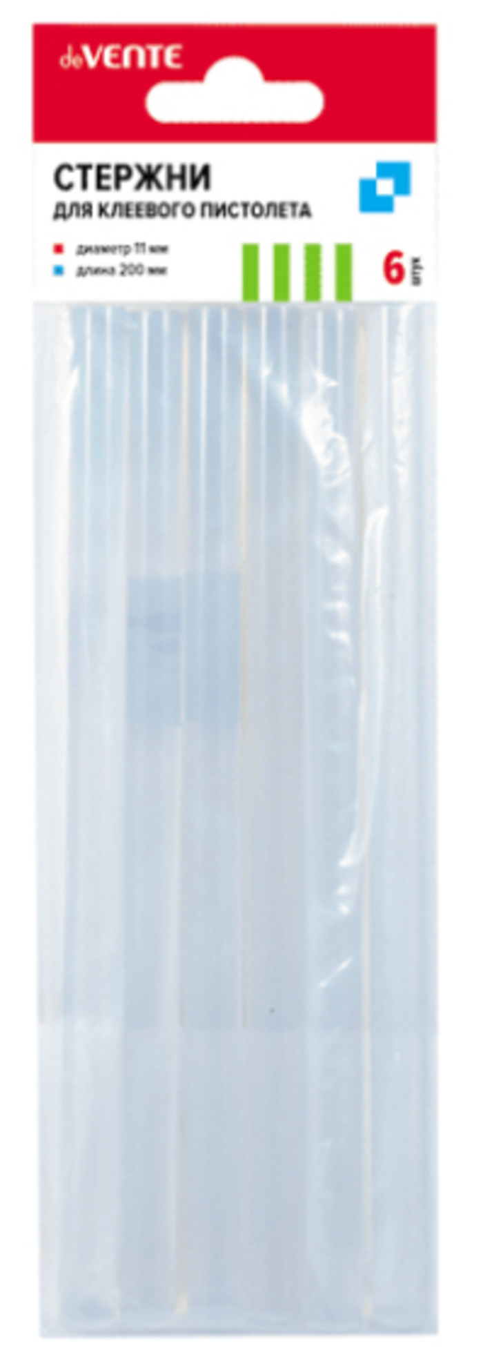 

Набор стержней для клеевого пистолета d-11мм h-20см 6шт прозрачные deVENTE 4181900