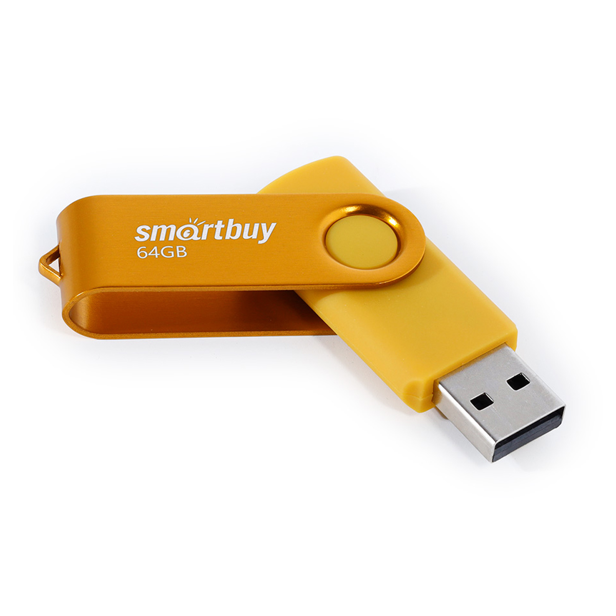 

USB - флешка 64GB ПамятьTwist USB 2.0 Flash Drive желтый SMARTBUY SB064GB2TWY