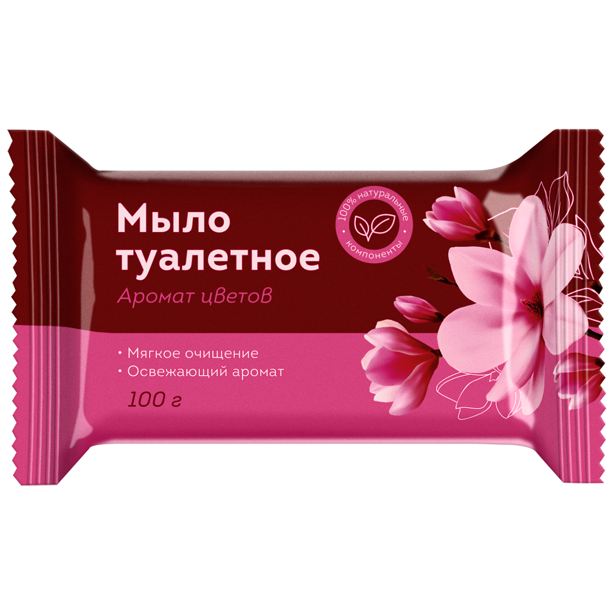 

Мыло туалетное 100г Аромат цветов флоу-пак OfficeClean 340316