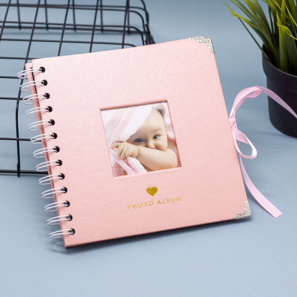 Фотоальбом 20л 175х175см Metal pink черные листы 102 уголка для фото ILIKEGIFT PA008 жен 496₽