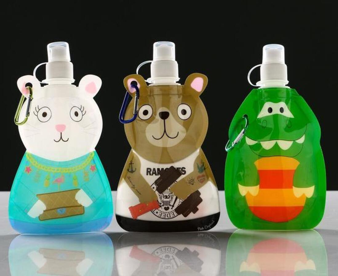 Бутылка 280мл Зверята с карабином мягкий пластик ассорти SM 1263728 132₽
