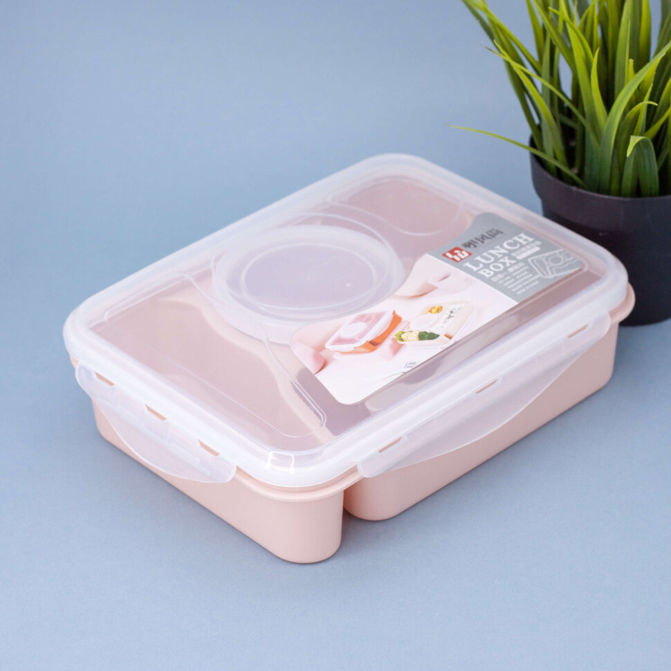 

Ланчбокс 1000мл Section pink +ложка ILIKEGIFT 5371-01