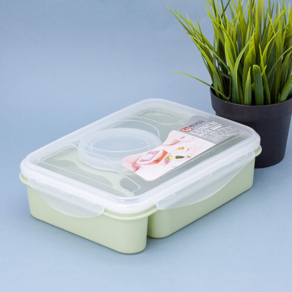 

Ланчбокс 1000мл Section green +ложка ILIKEGIFT 5371-04