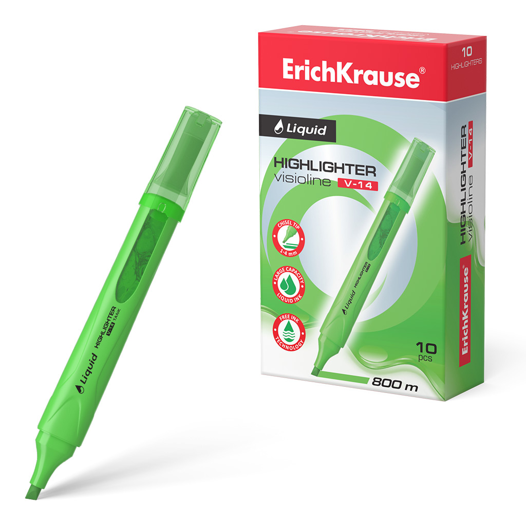 

Текстовыделитель Liquid Visioline V-14 Neon Зеленый ERICH KRAUSE 56028