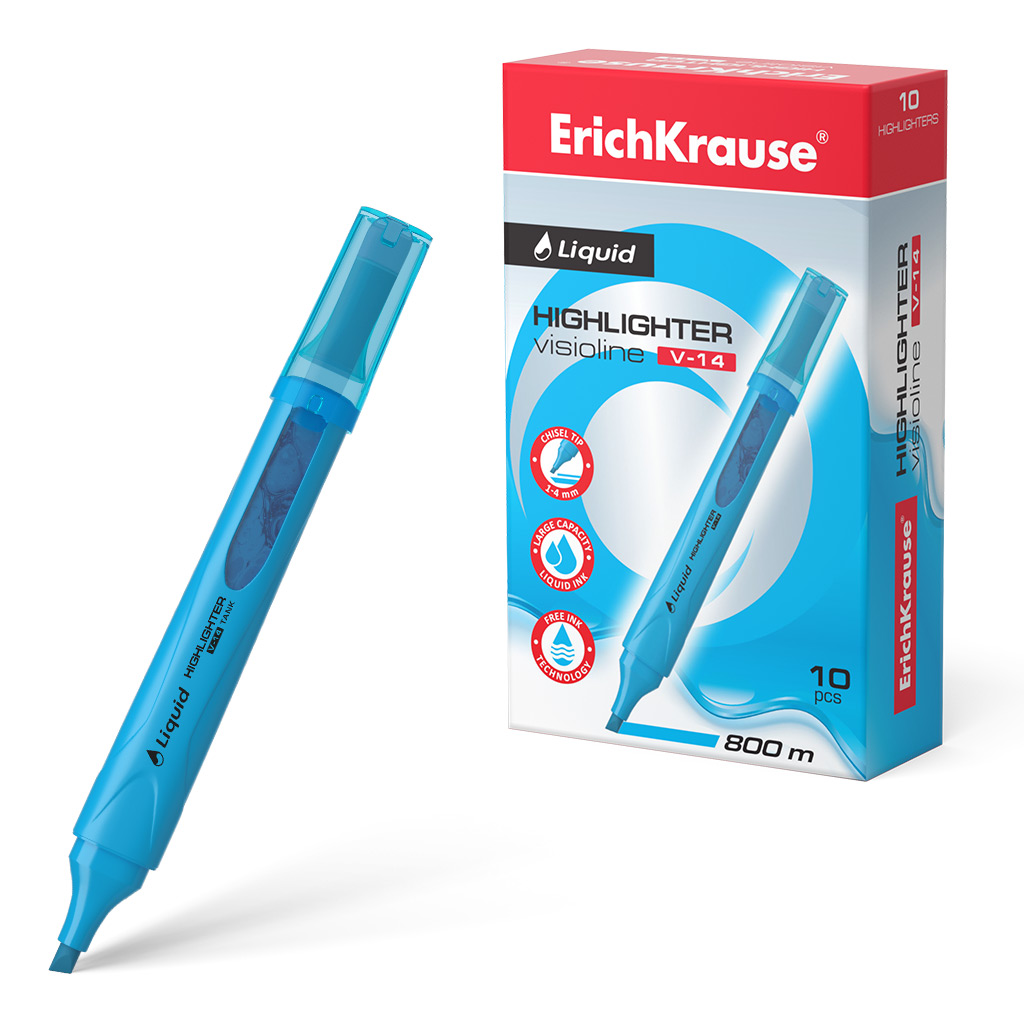 

Текстовыделитель Liquid Visioline V-14 Neon Голубой ERICH KRAUSE 56030