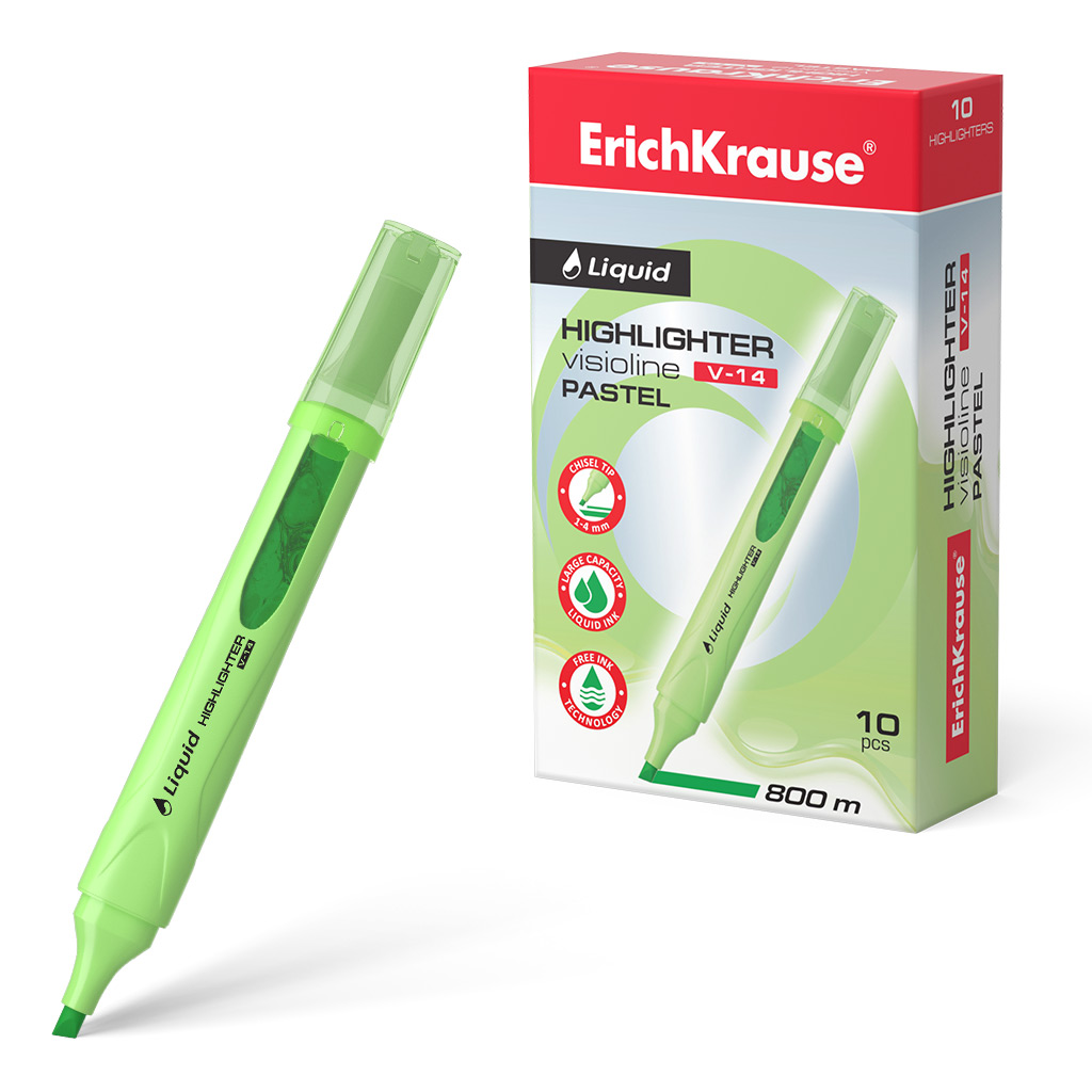 

Текстовыделитель Liquid Visioline V-14 Pastel Зеленый ERICH KRAUSE 56024