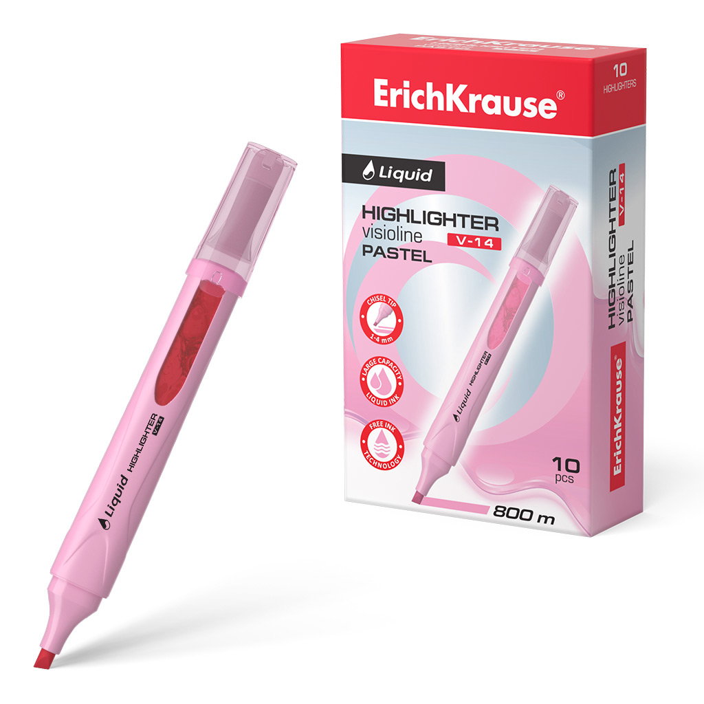 

Текстовыделитель Liquid Visioline V-14 Pastel Розовый ERICH KRAUSE 56025