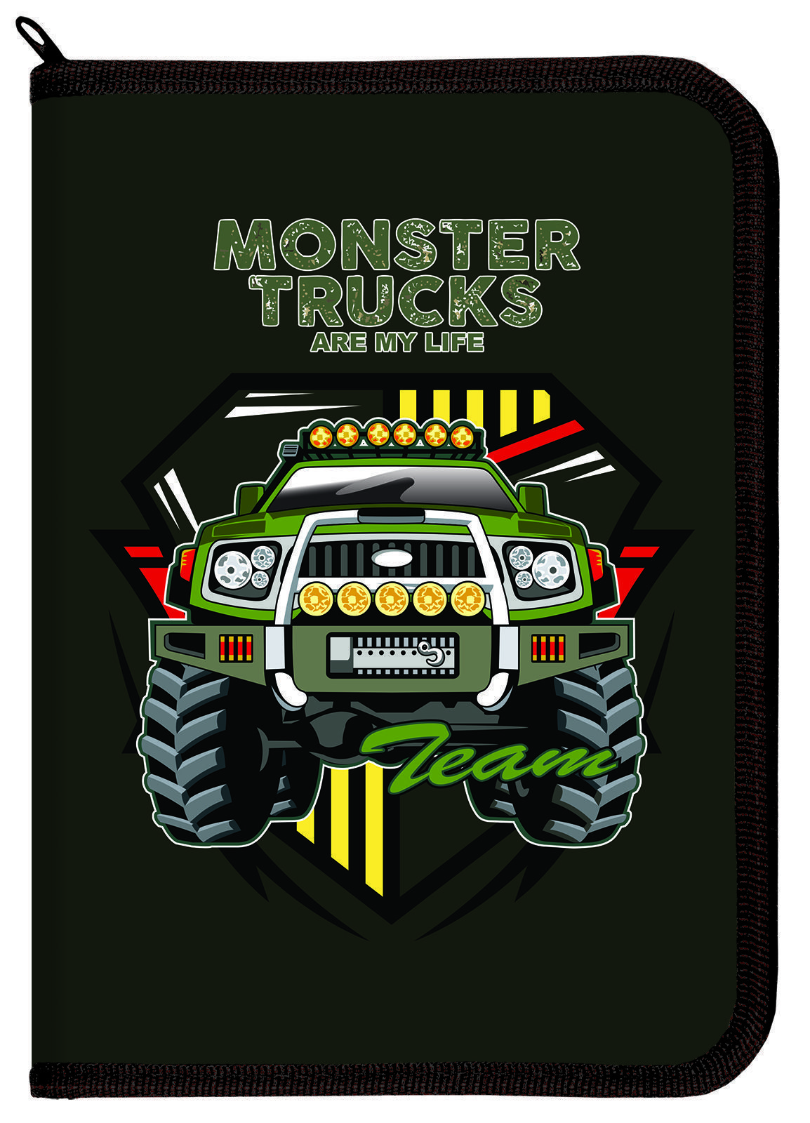 

Папка для труда пластик молния вокруг А4 1отд. Monster truck schoolФОРМАТ ПТРПМ-МСТ (муж)