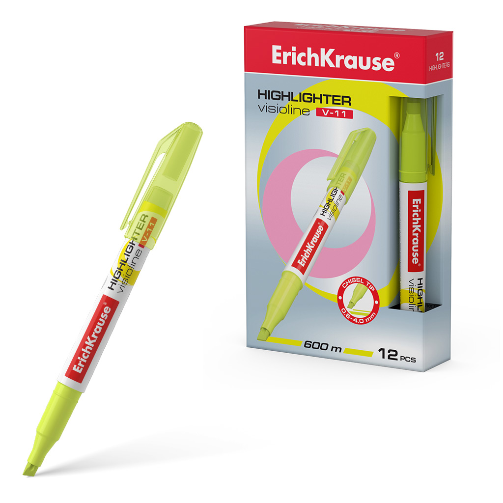

Текстовыделитель Visioline V-11 Желтый ERICH KRAUSE 56905