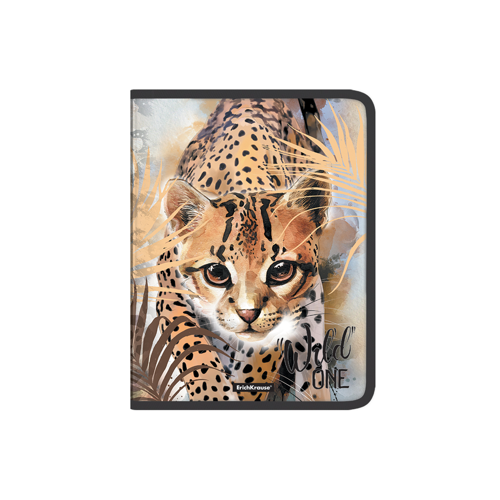 Папка для тетрадей пластик молния вокруг А4 1отд Wild Cat ERICH KRAUSE 48692 уни 204₽