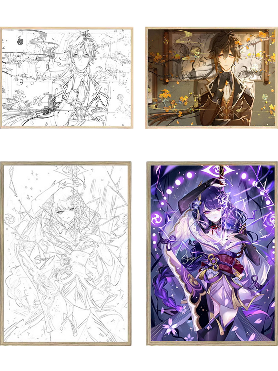 СН-4220 Ночник светодиодный Аниме Геншин Genshin Impact 2 сменные картинки 935₽