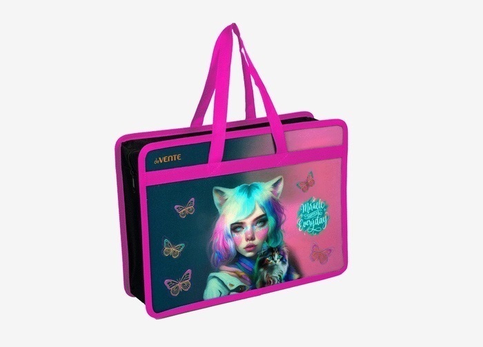 Папка для тетрадей пластик молния сверху А4 1отд Miracle с расширением deVENTE 8056430 жен 209₽