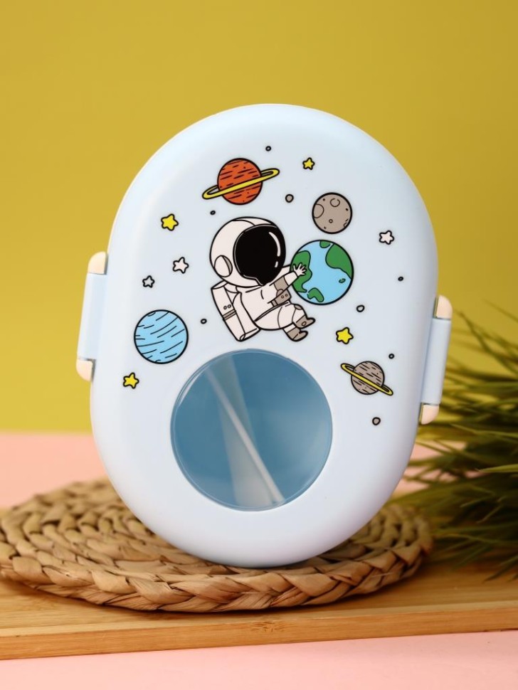 Ланчбокс овальный Space adventures голубой ложка вилка ILIKEGIFT 6392-02 288₽