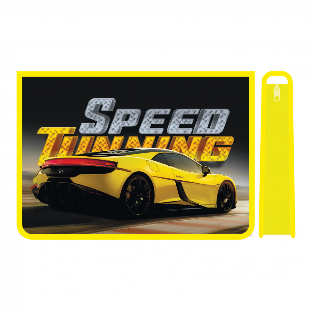 

Папка для труда пластик молния сверху А4 1отд. Speed tunning ПЧЕЛКА ПТР-22 (муж)