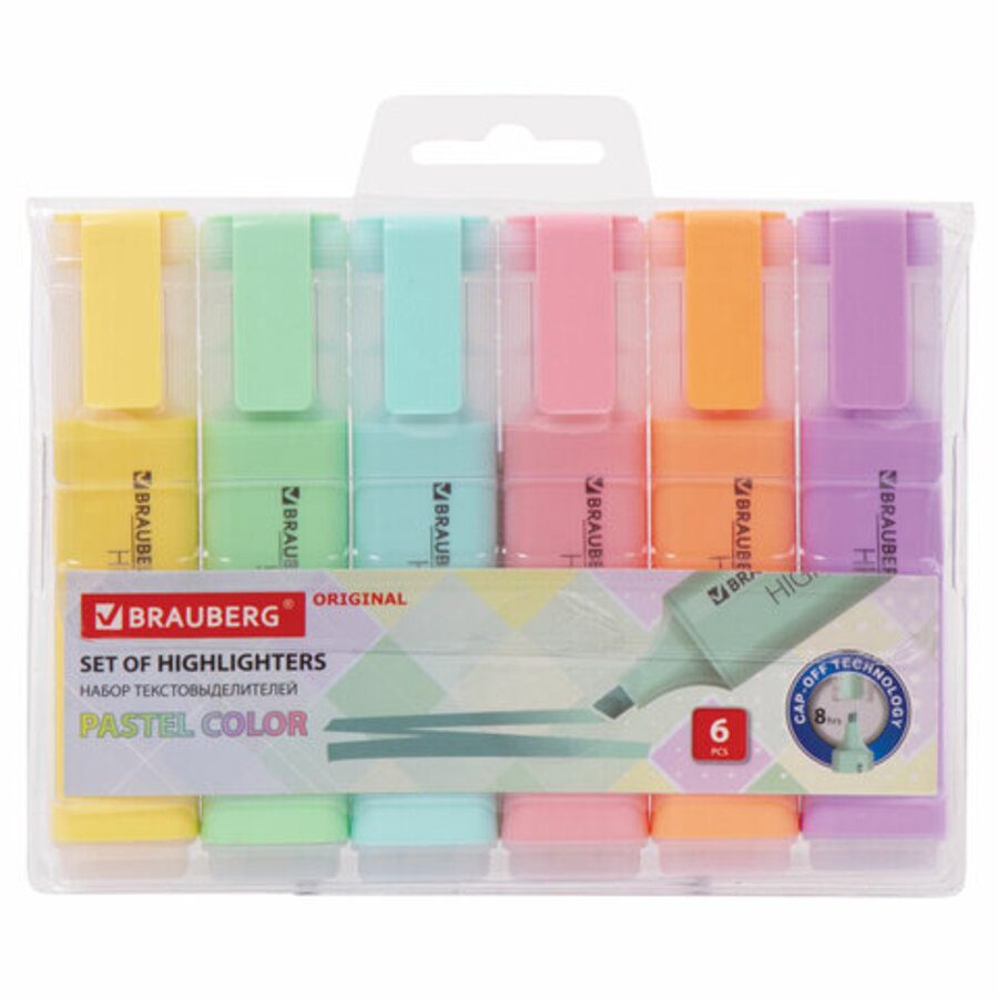 

Текстовыделители набор 6цв 1-5мм Original pastel BRAUBERG 151698