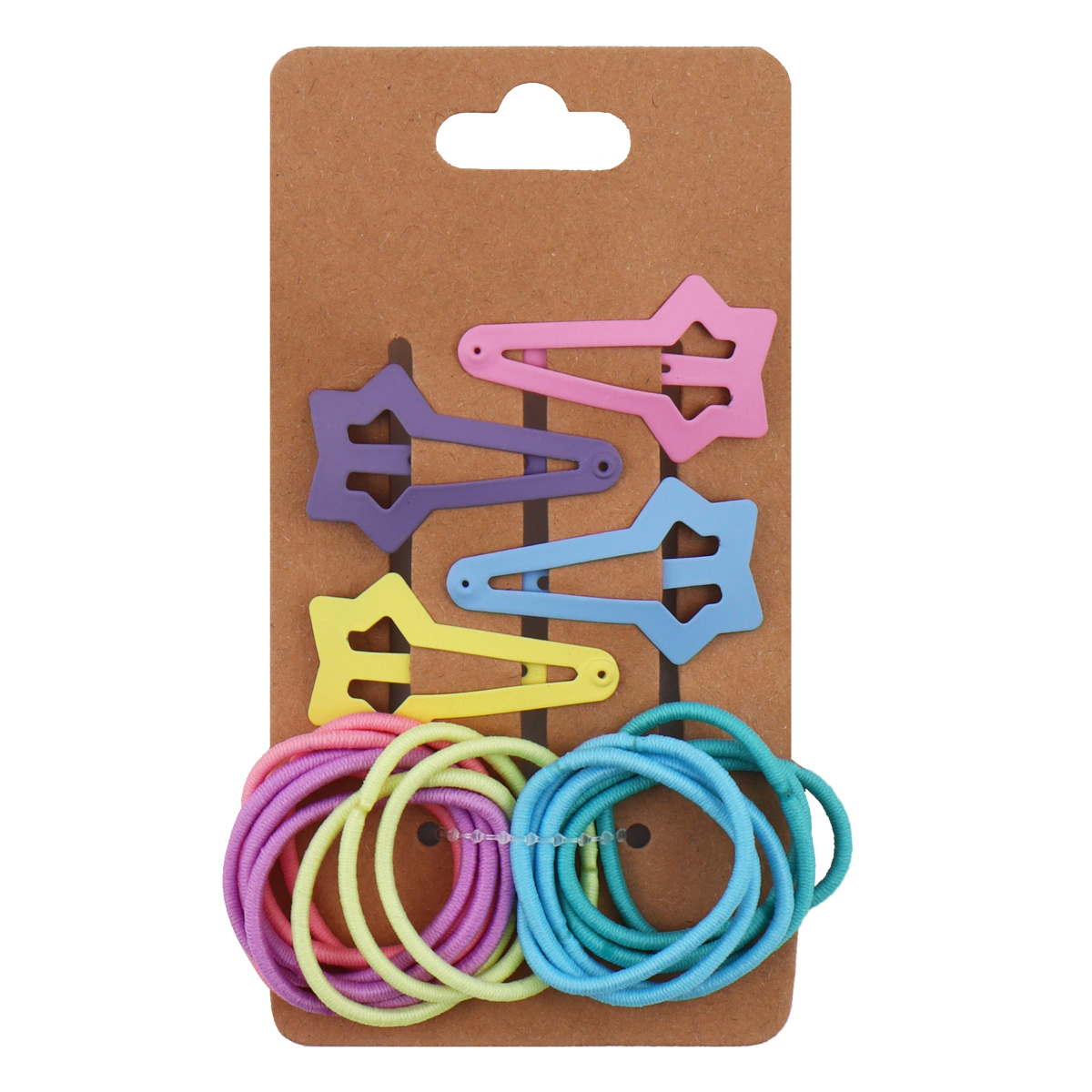 218127 Набор украшений для волос Звезда 19шт заколки-хлопушкирезинки ассорти Кокос 98₽