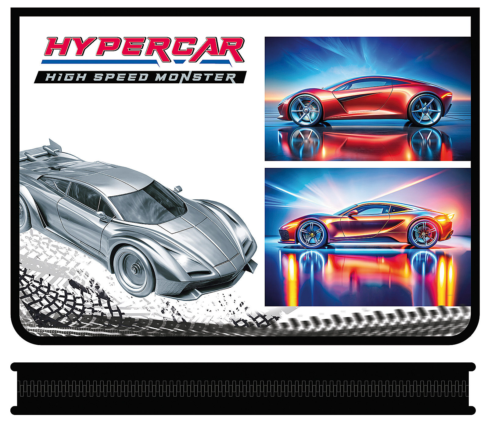 

Папка для тетрадей пластик молния вокруг А4 1отд. Hypercar ПЧЕЛКА ПМ-А4-04 (муж)