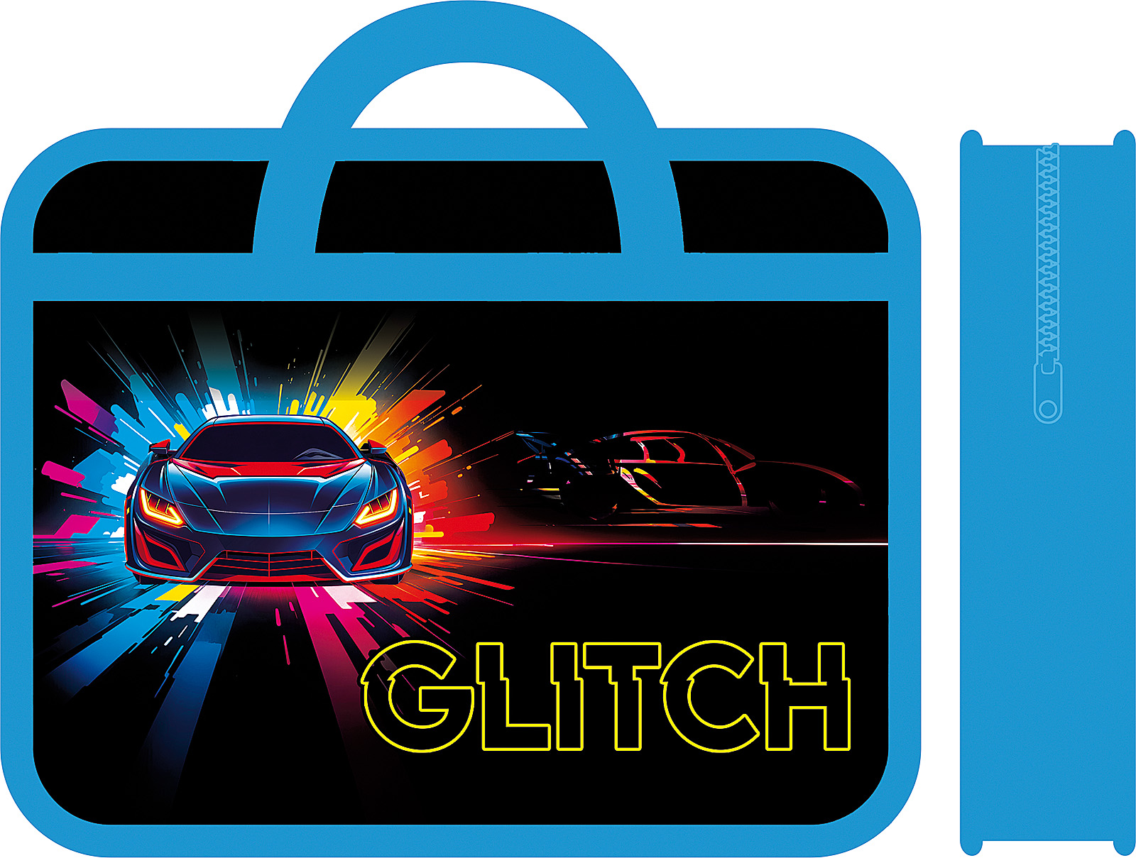 

Папка для тетрадей пластик молния сверху А4 1отд. Glitch ручки ПЧЕЛКА ПМ-А4-25 (муж)