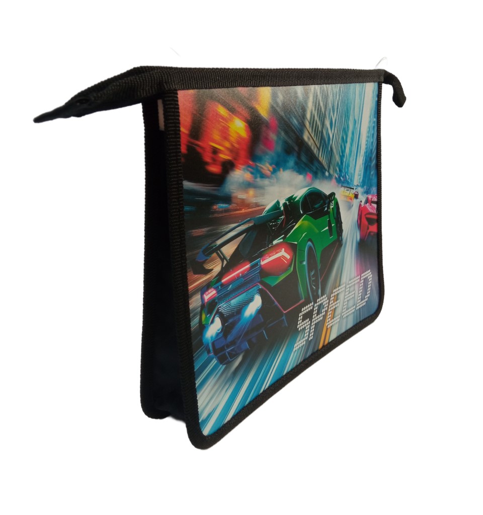 Папка для тетрадей пластик молния сверху А5 1отд Ночные гонки HATBER AMc_01018 муж 186₽