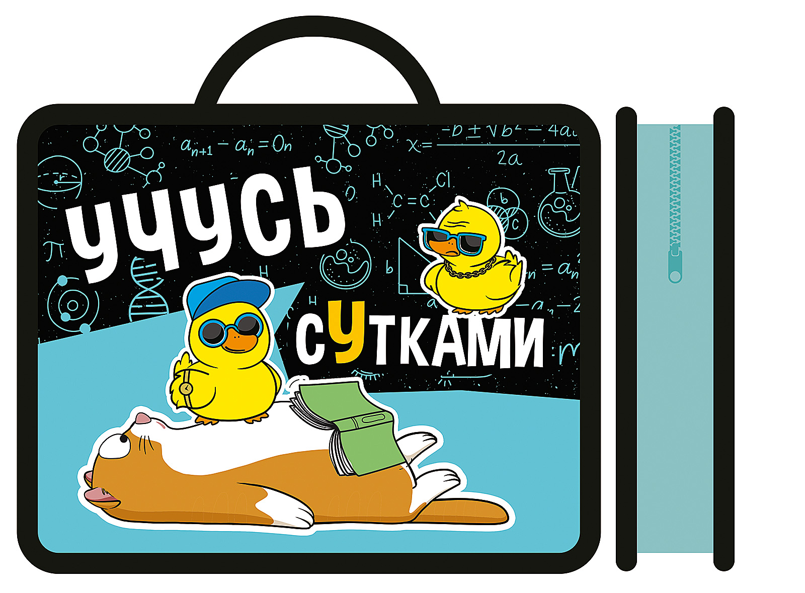

Папка для тетрадей пластик молния сверху А4 1отд. Учусь сутками ручки ПЧЕЛКА ПМ-А4-26 (уни)
