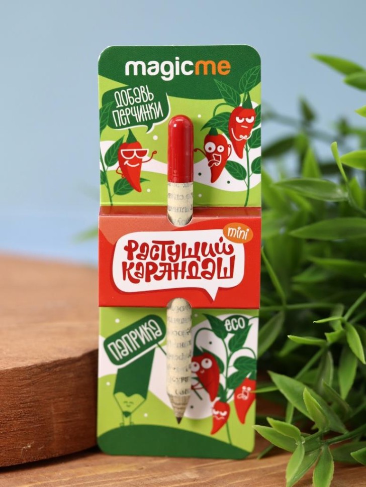 

Карандаш чернографитный растущий mini круглый дерево Паприка без ластика Magicme rkm-09