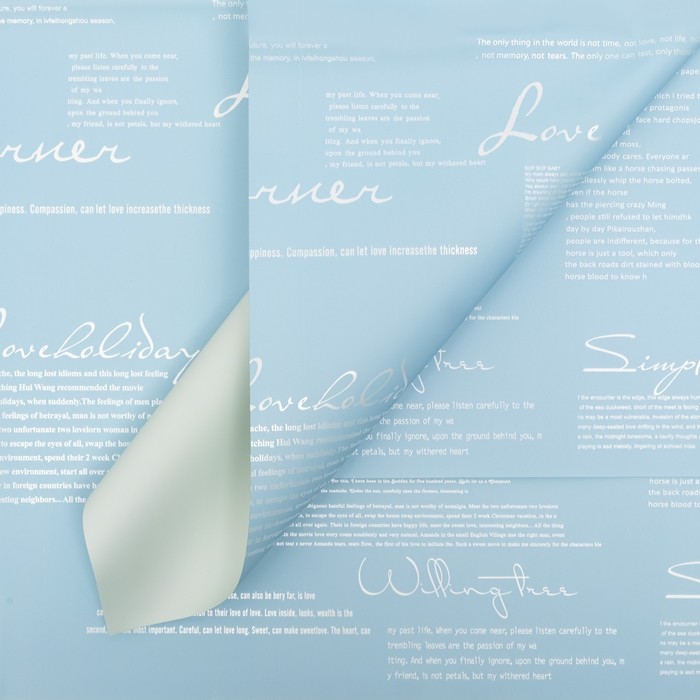 2928120 Бумага упаковочная двухсторонняя 56х56см голубой 47₽