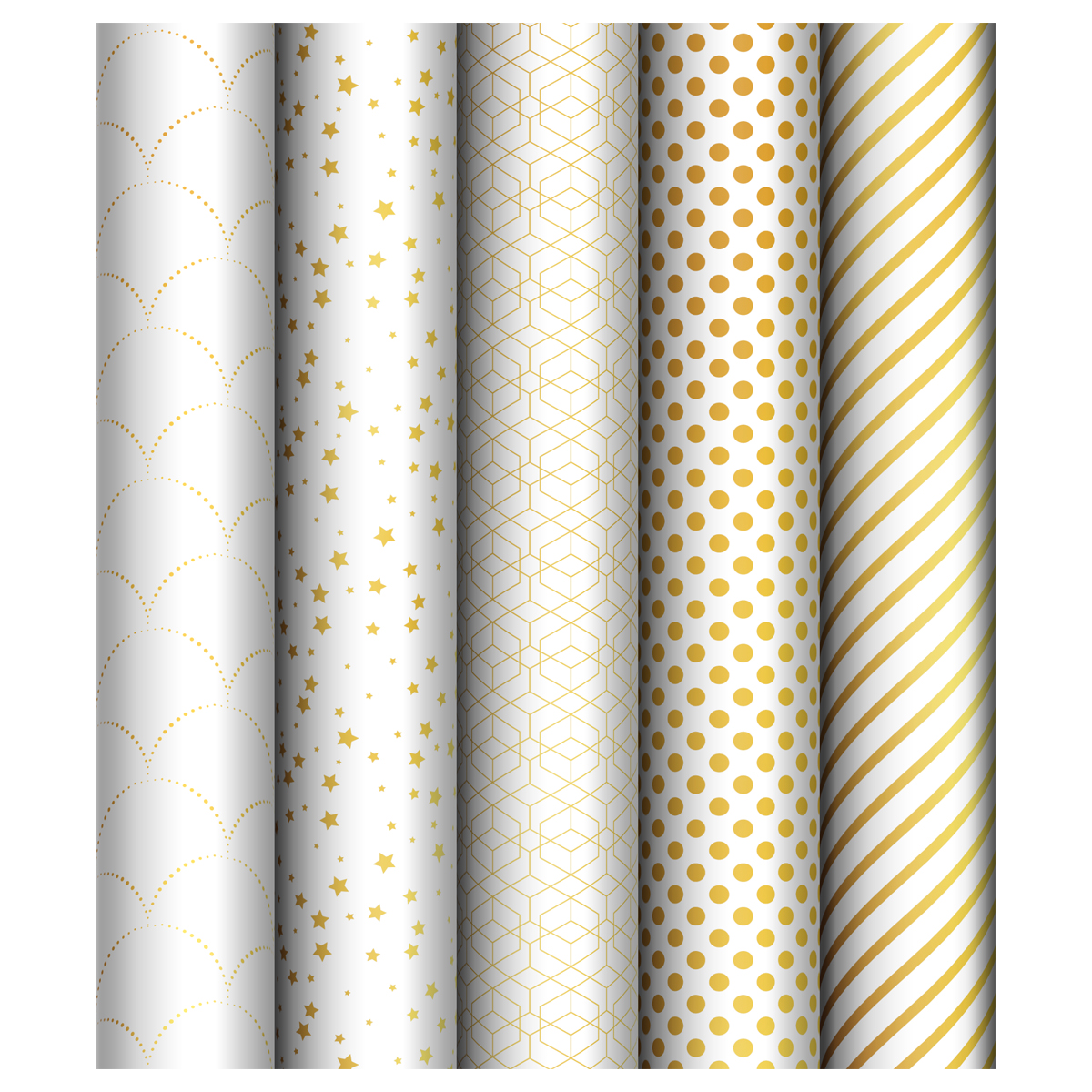 

MS_53492 Бумага упаковочная 70х100см Pattern on white ассорти 5 дизайнов (уни) Глянец